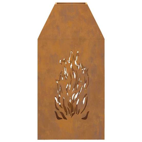 Cheminée de Jardin Acier Foyer Vertical Chauffage Extérieur Terrasse Marron 100cm – ComfortXL Outdoor Living - Image 7