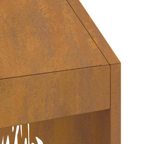 Cheminée de Jardin Acier Foyer Vertical Chauffage Extérieur Terrasse Marron 100cm – ComfortXL Outdoor Living - Image 8