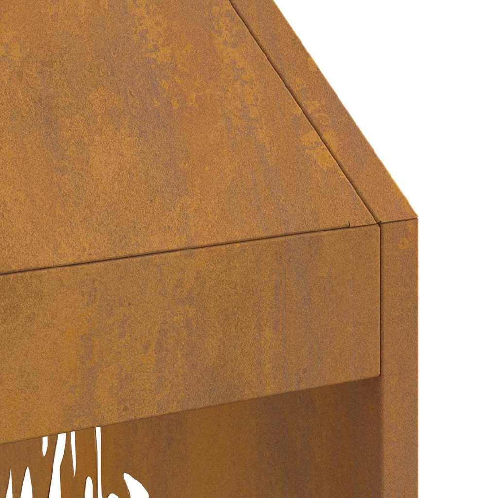 Cheminée de Jardin Acier Foyer Vertical Chauffage Extérieur Terrasse Marron 100cm – ComfortXL Outdoor Living - Image 8