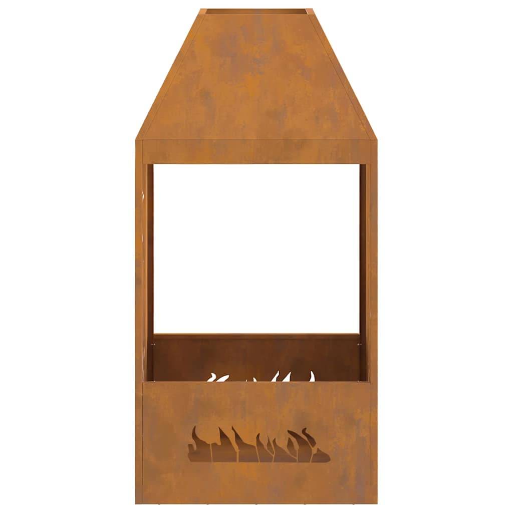 Cheminée de Jardin Acier Foyer Vertical Chauffage Extérieur Terrasse Marron 100cm – ComfortXL Outdoor Living - Image 6
