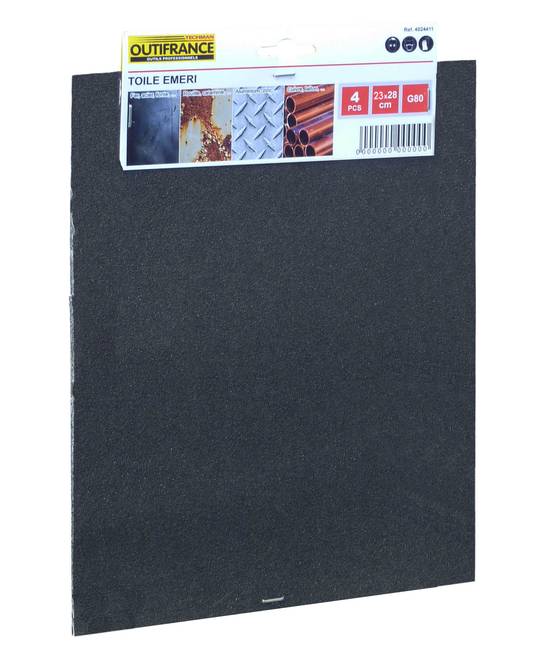 Outifrance - Toile émeri 18x28 cm gr.120 - Lot de 4 feuilles - Image 2