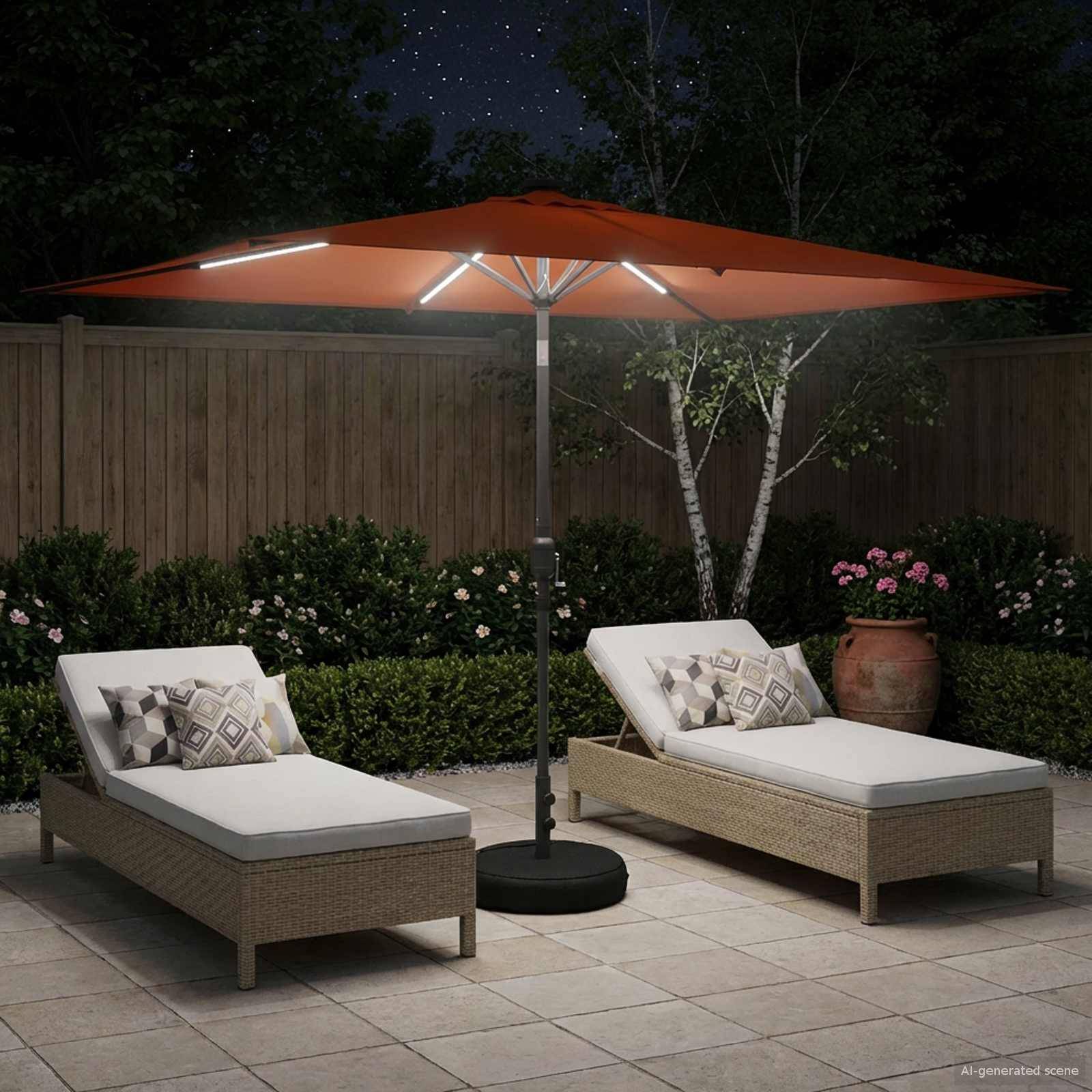 PANGIVO - Parasol de jardin polyester terre cuite 290 x 190 x 235 cm - PANGIVO - Image 3