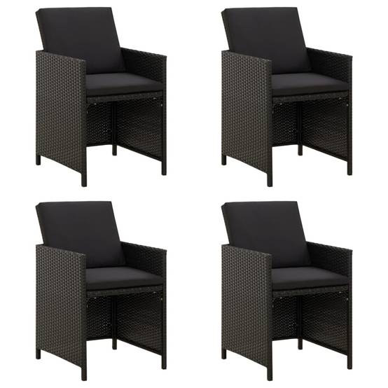 ComfortXL - Lot de 4 Fauteuils de Salon de Jardin en Résine Tressée avec Coussins Noirs Inclus – ComfortXL Outdoor Living - Image 1
