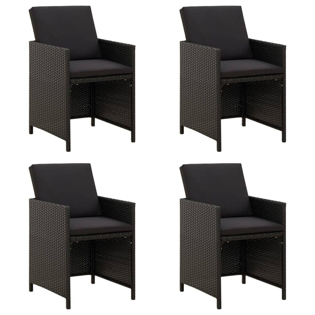 ComfortXL - Lot de 4 Fauteuils de Salon de Jardin en Résine Tressée avec Coussins Noirs Inclus – ComfortXL Outdoor Living - Image 1