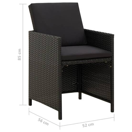 ComfortXL - Lot de 4 Fauteuils de Salon de Jardin en Résine Tressée avec Coussins Noirs Inclus – ComfortXL Outdoor Living - Image 8