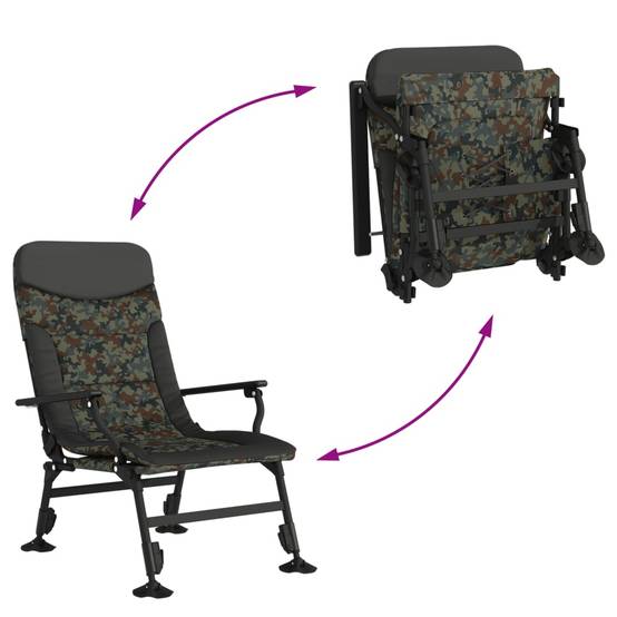 Chaise de pêche acier et tissu camouflage 75 x 58 x 104 cm - PANGIVO - Image 7