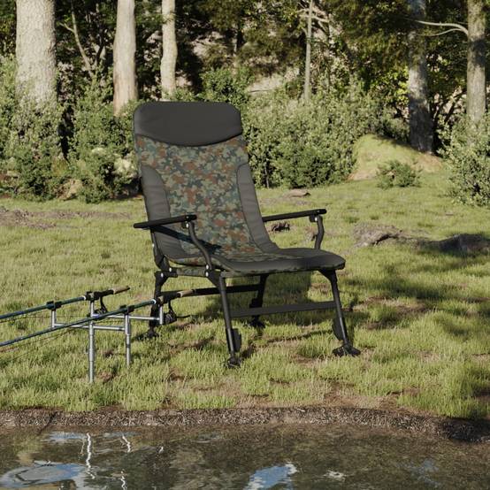 Chaise de pêche acier et tissu camouflage 75 x 58 x 104 cm - PANGIVO - Image 1