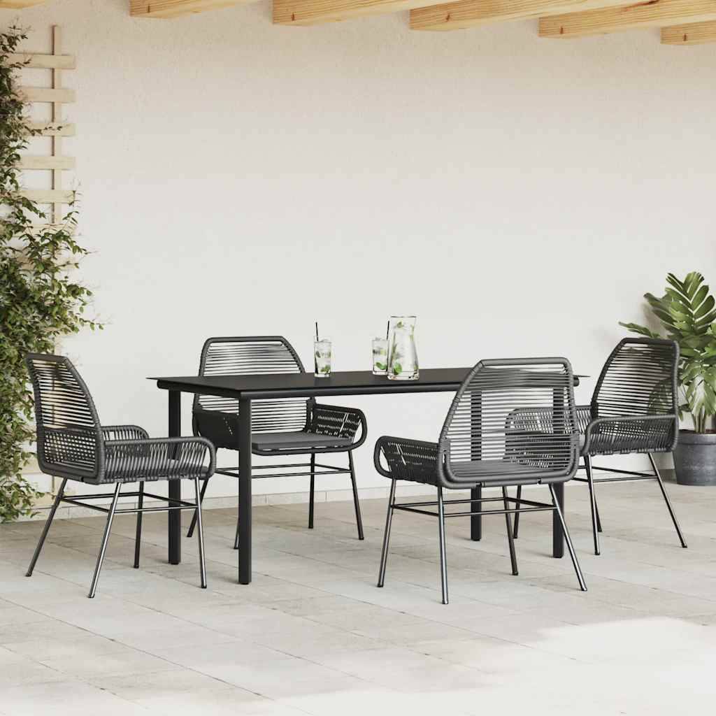 ComfortXL - Table et Chaises de Jardin 4 Personnes Poly Rotin Noir avec Coussins Épais Table Verre 160cm – ComfortXL Outdoor Living - Image 3
