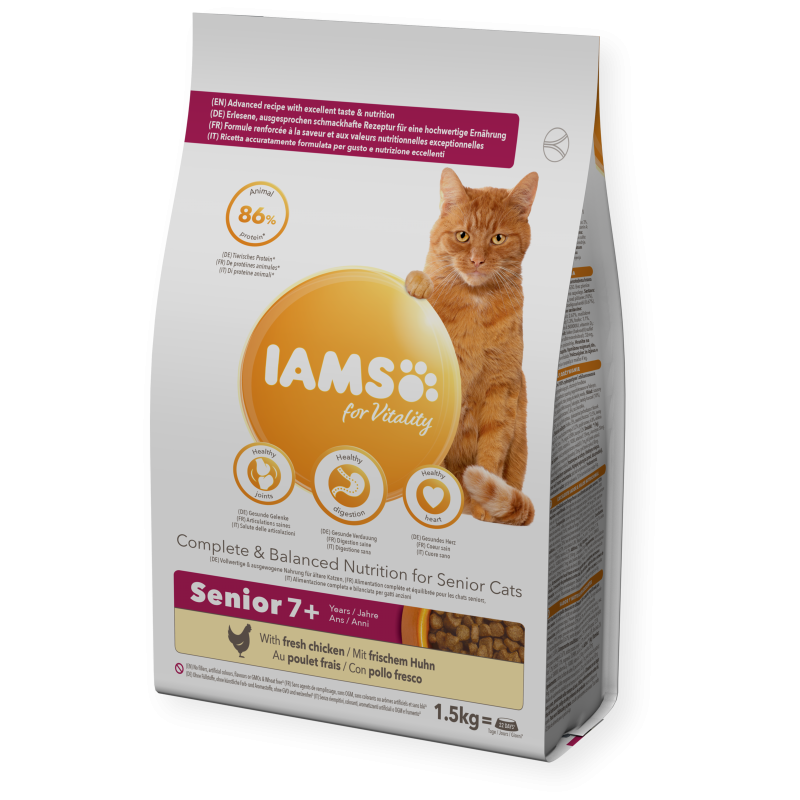 Croquettes chat senior poulet - IAMS for Vitality 1,5 kg - Image 1