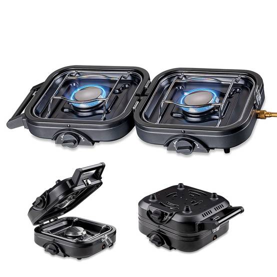 Réchaud gaz 2 feux 4600W pliable + 4 Cartouches de gaz KEMPER - Image 7