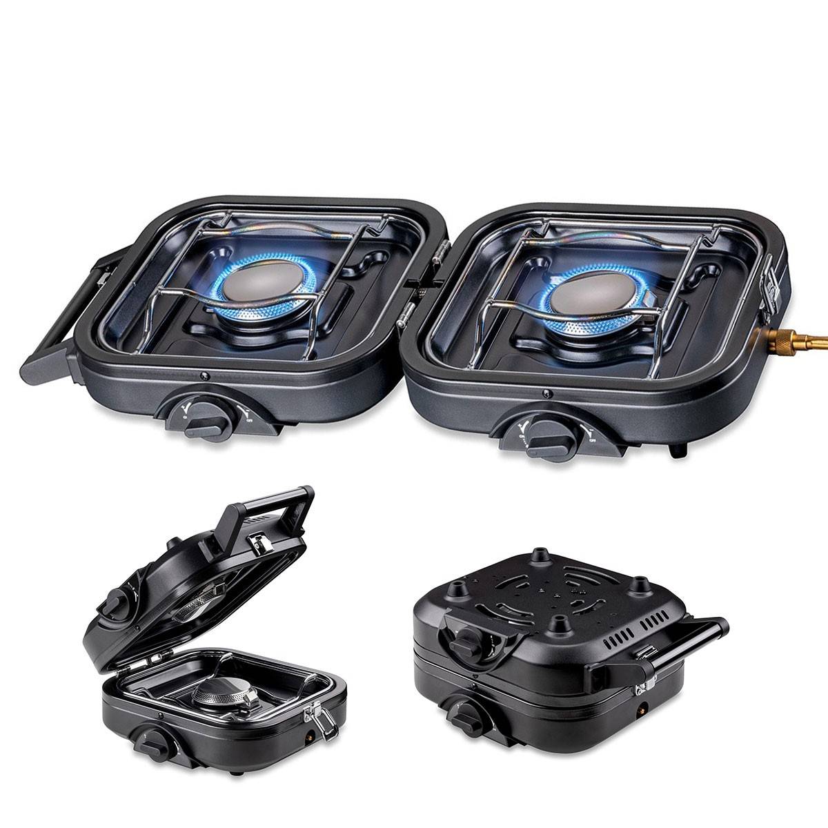 Réchaud gaz 2 feux 4600W pliable + 4 Cartouches de gaz KEMPER - Image 7