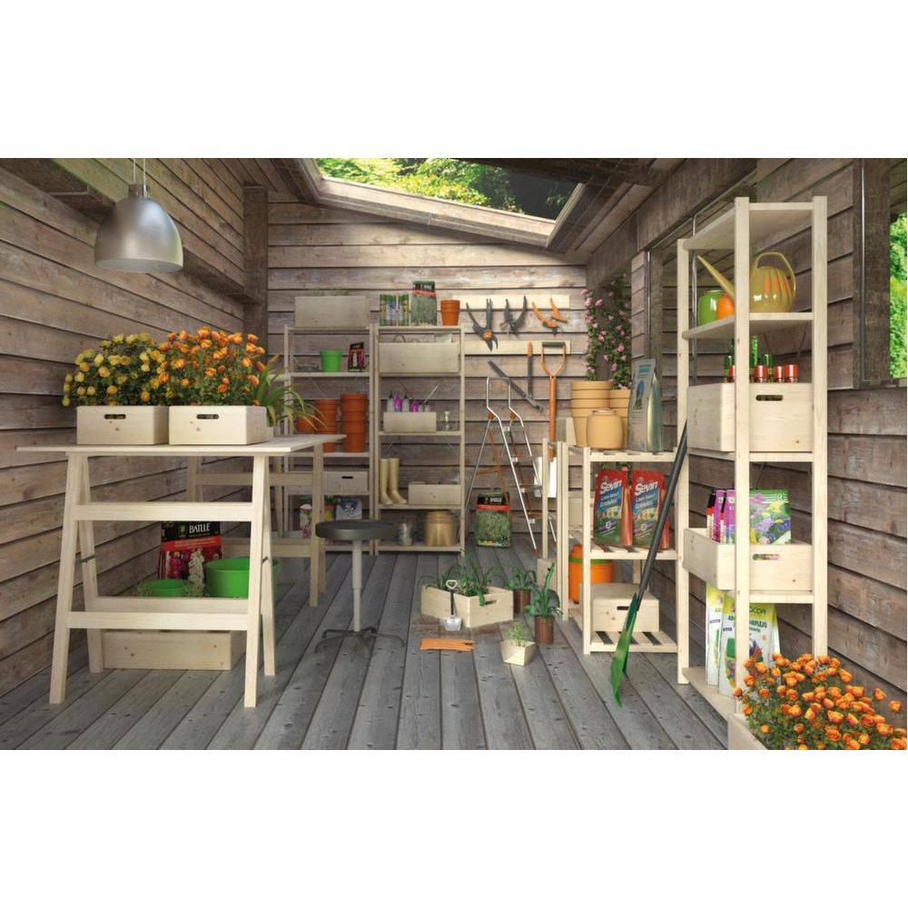 Jardindeco - Caisse en bois brut de rangement (Lot de 2) - Image 2