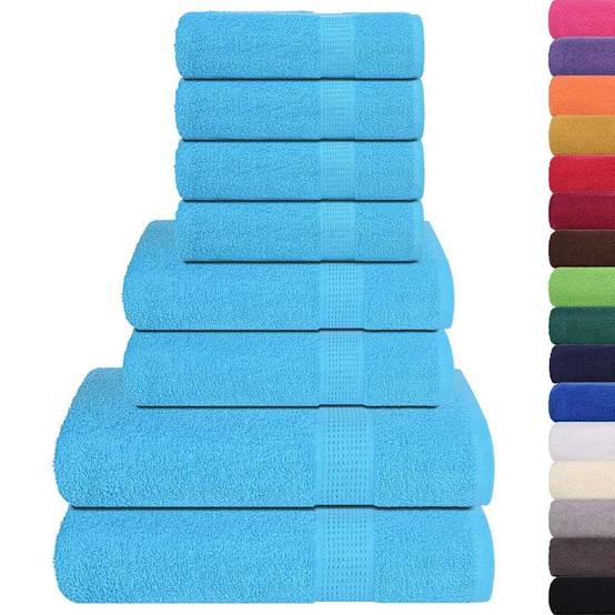 Ensemble de serviettes FROGN 8 pcs turquoise 360 g/m² Maison Chic - Image 1