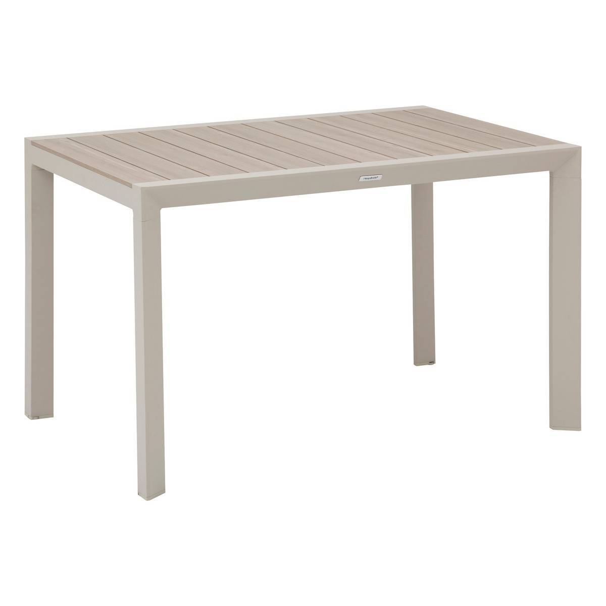 Hesperide - Table de jardin "Évasion" effet bois lin & argile 4 places lates en aluminium - Hespéride - Image 2