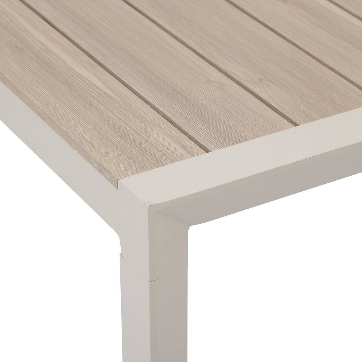 Hesperide - Table de jardin "Évasion" effet bois lin & argile 4 places lates en aluminium - Hespéride - Image 3