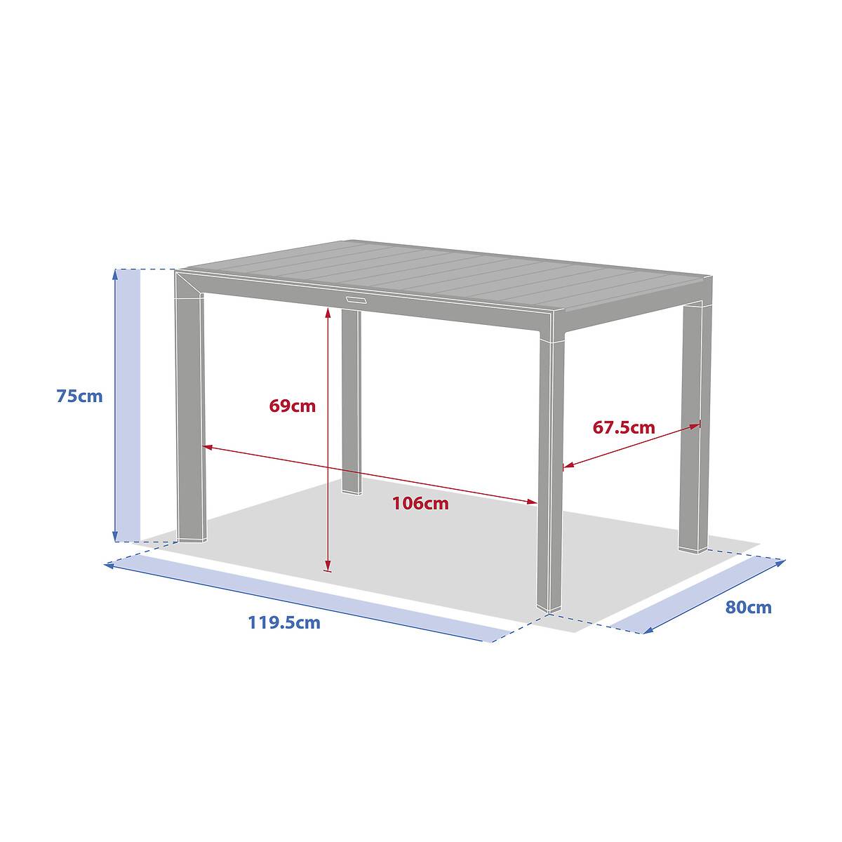 Hesperide - Table de jardin "Évasion" effet bois lin & argile 4 places lates en aluminium - Hespéride - Image 7