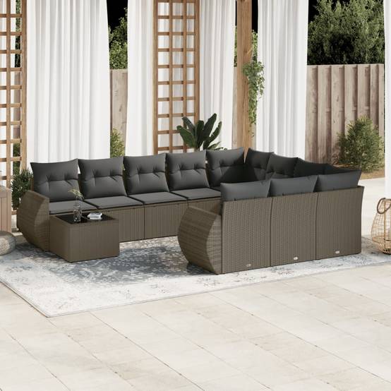 ComfortXL - Salon de Jardin Modulable Gris Clair 10 Places avec Coffre de Rangement en Résine Tressée pour Balcon et Terrasse – ComfortXL Outdoor Living - Image 1