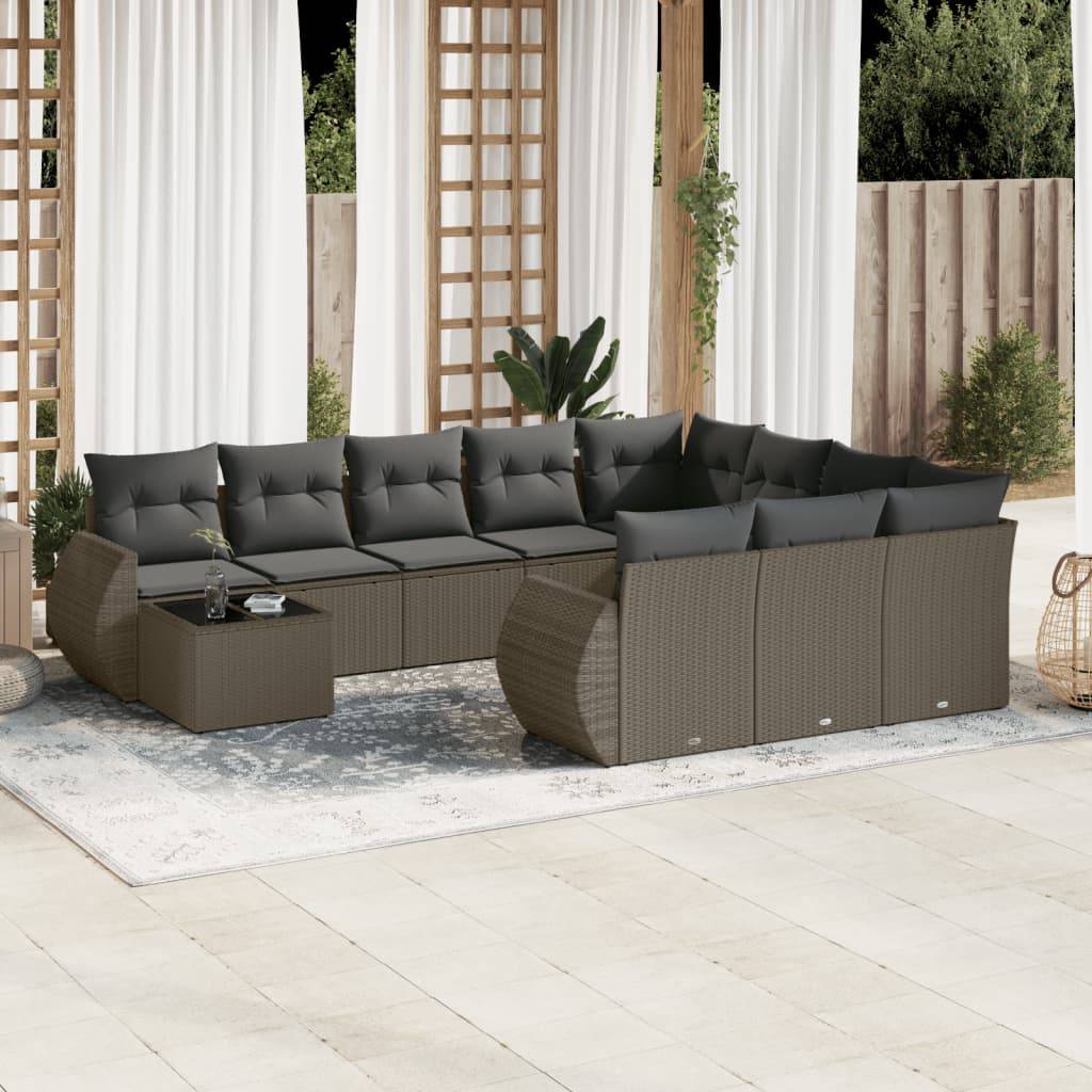 ComfortXL - Salon de Jardin Modulable Gris Clair 10 Places avec Coffre de Rangement en Résine Tressée pour Balcon et Terrasse – ComfortXL Outdoor Living - Image 1