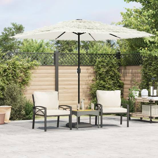 Parasol de jardin | Parasol d'extérieur avec mât en acier blanc 248x248x248 cm Maison Chic - Image 2