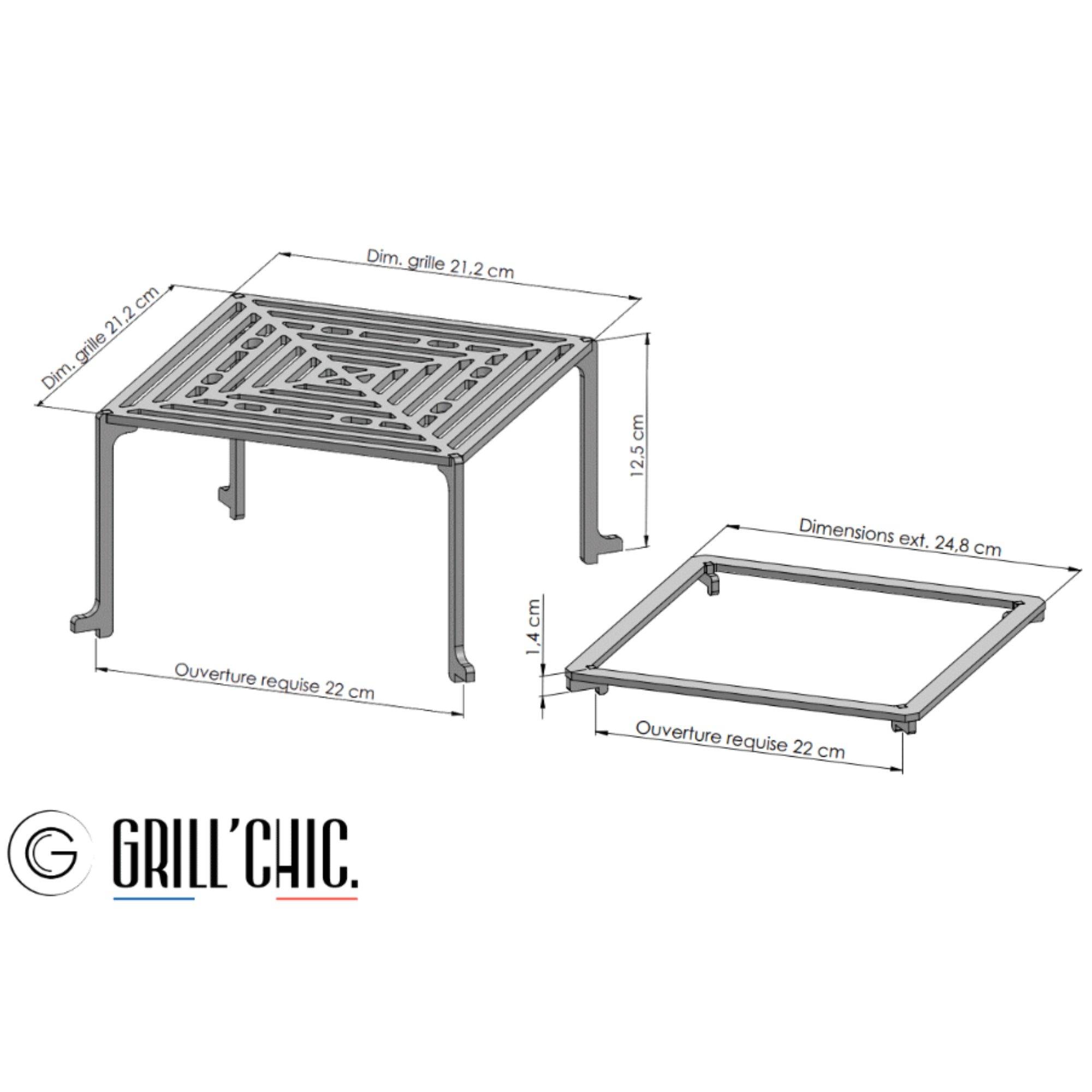 Grille Et Stop Food Pour Brasero Auvergnat / Mini Cevenol Carre 62 - GRILL CHIC - Image 3