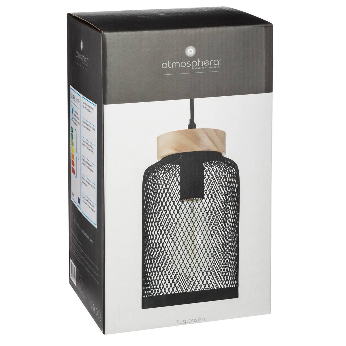 Atmosphera - Suspension "Zely" métal noir D15cm - Atmosphera Créateur d'intérieur - Image 5