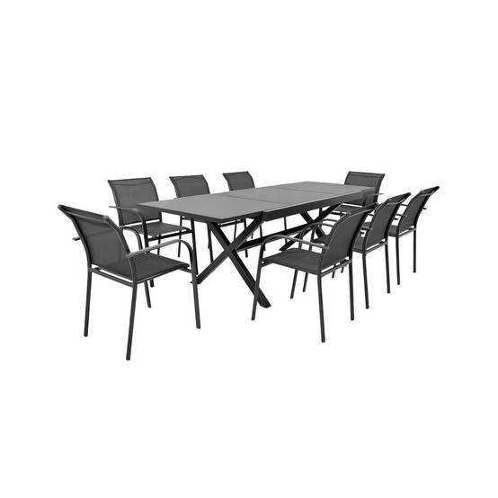 Table de jardin extensible aluminium 8 places anthracite - Ventura | sweeek - Image 6