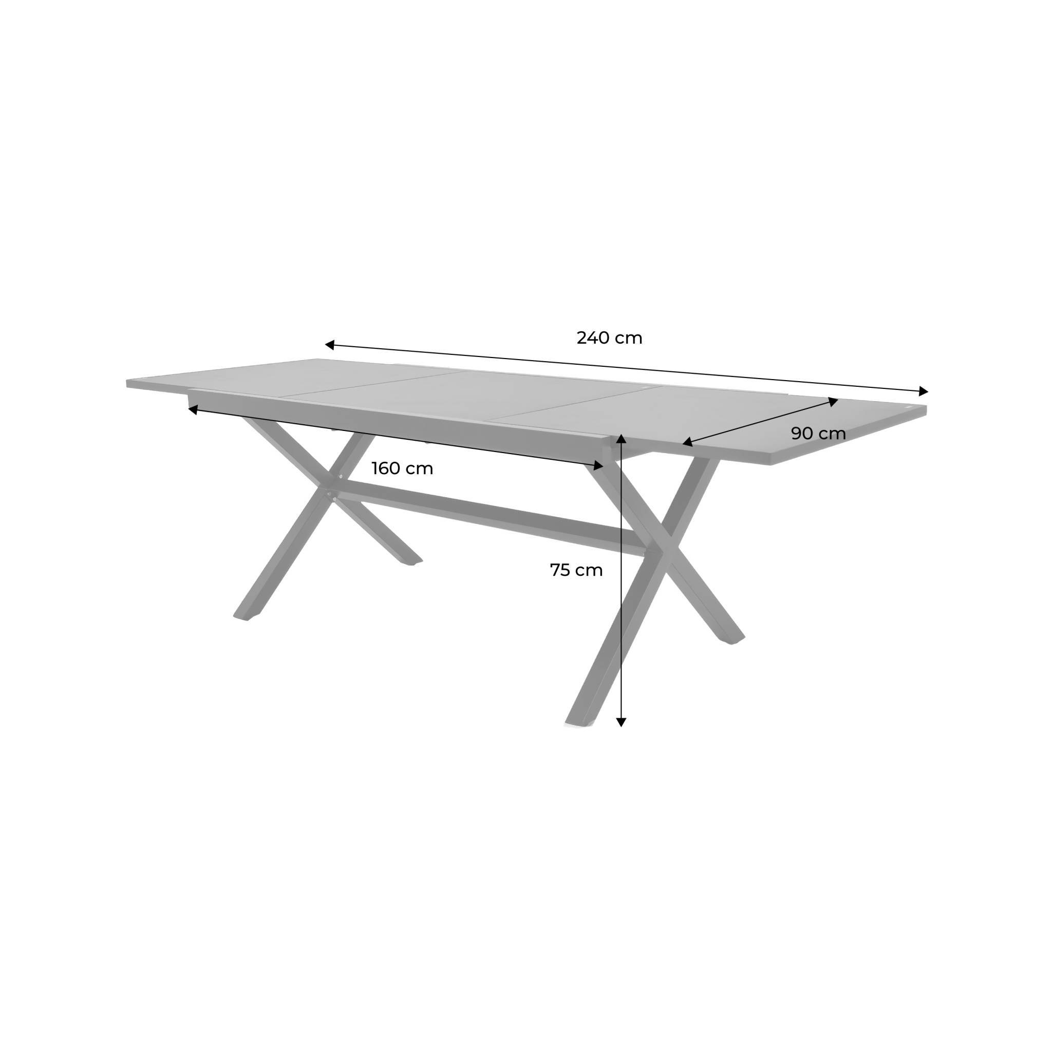 Table de jardin extensible aluminium 8 places anthracite - Ventura | sweeek - Image 4