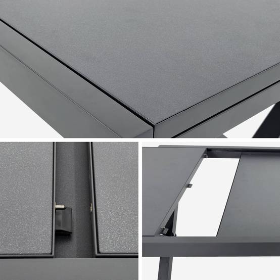 Table de jardin extensible aluminium 8 places anthracite - Ventura | sweeek - Image 5