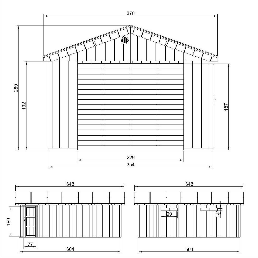 Timbela - Garage Qualité Premium 21 m² / L378xl648 cm - garage pour auto, moto, vélos, machines de jardinage - Timbela M992B-CAVERN STEEL - Image 6