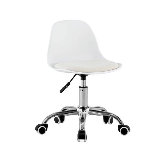 sweeek - Chaise de bureau enfant à roulettes ajustable piètement chromé blanc - Manel | sweeek - Image 2