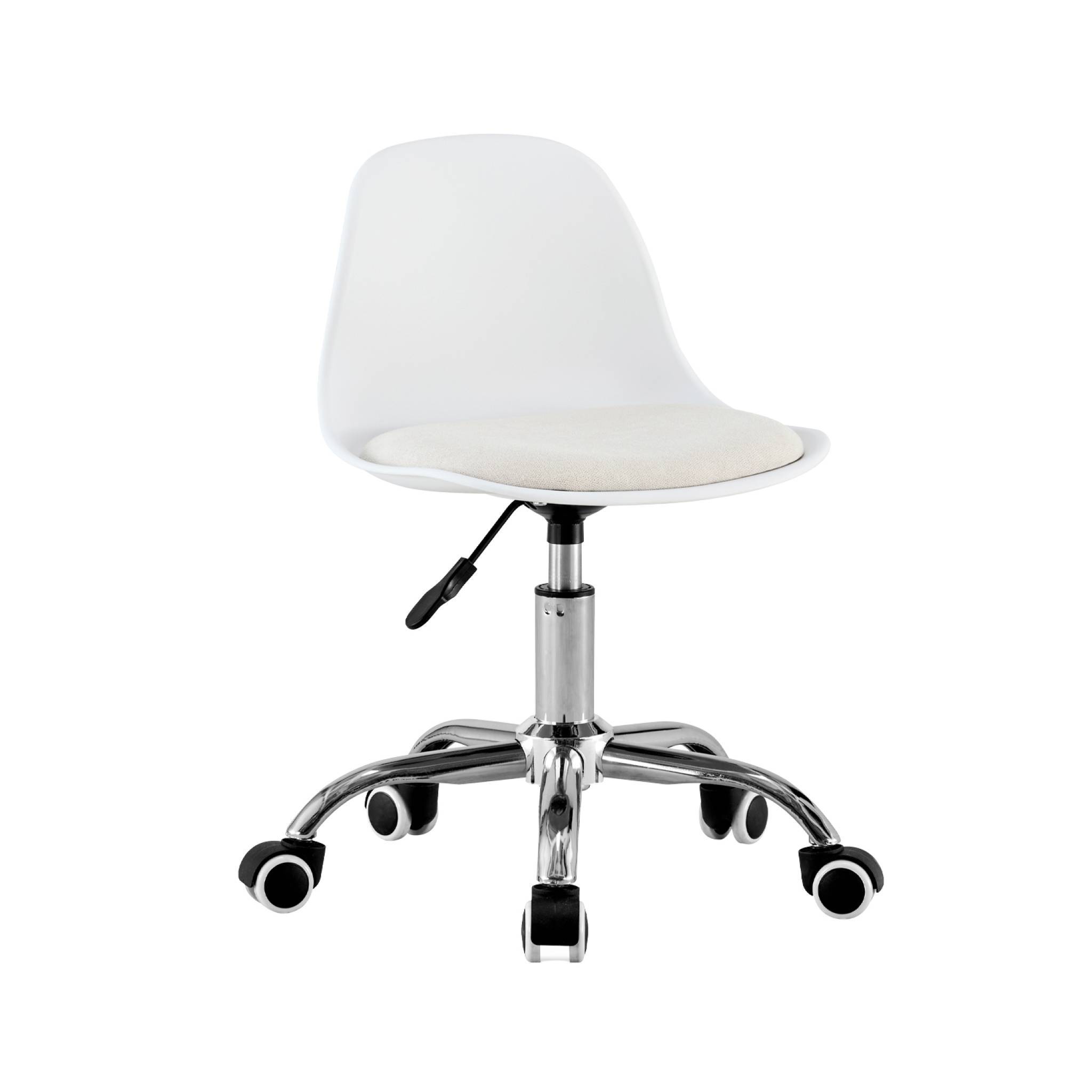 sweeek - Chaise de bureau enfant à roulettes ajustable piètement chromé blanc - Manel | sweeek - Image 2