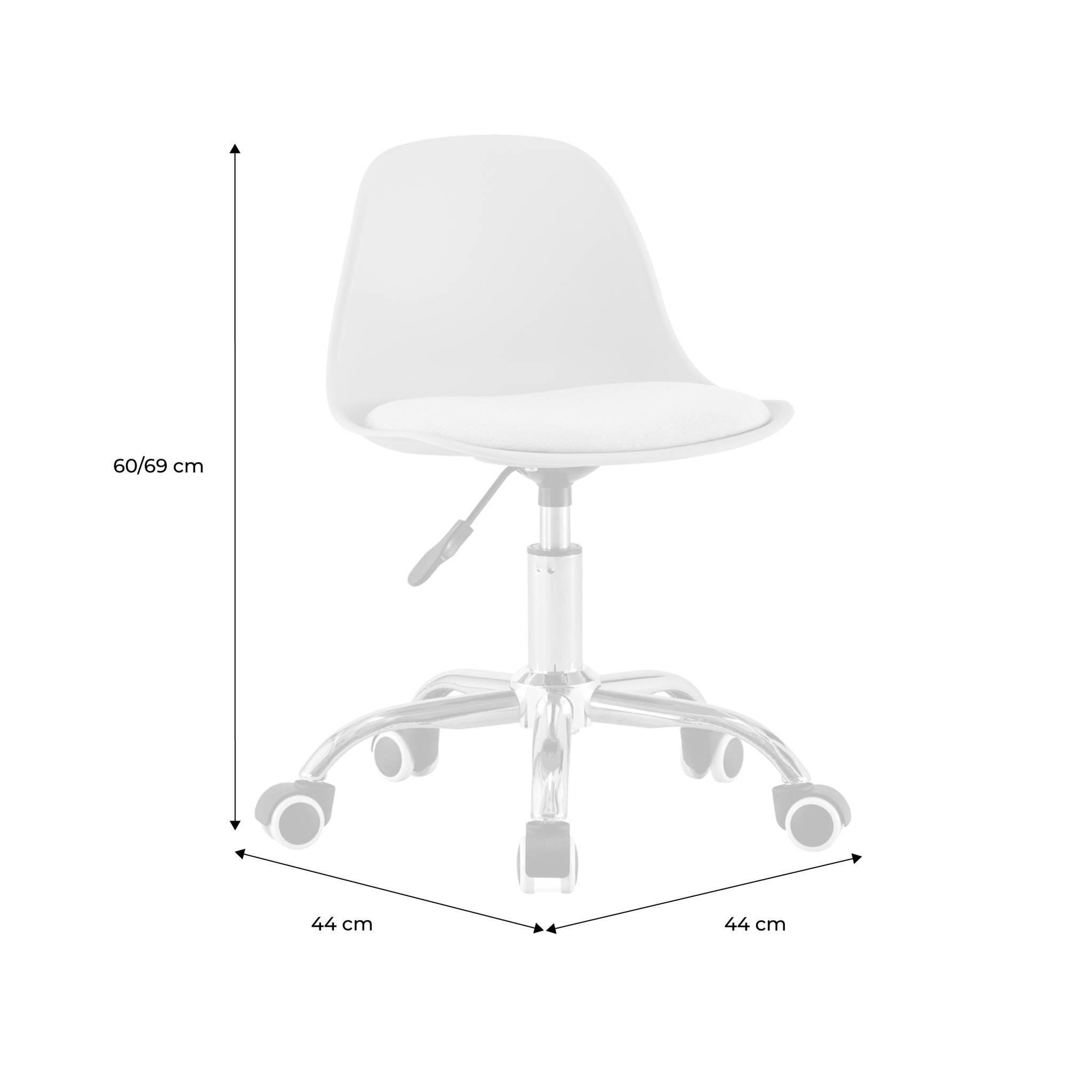 sweeek - Chaise de bureau enfant à roulettes ajustable piètement chromé blanc - Manel | sweeek - Image 4