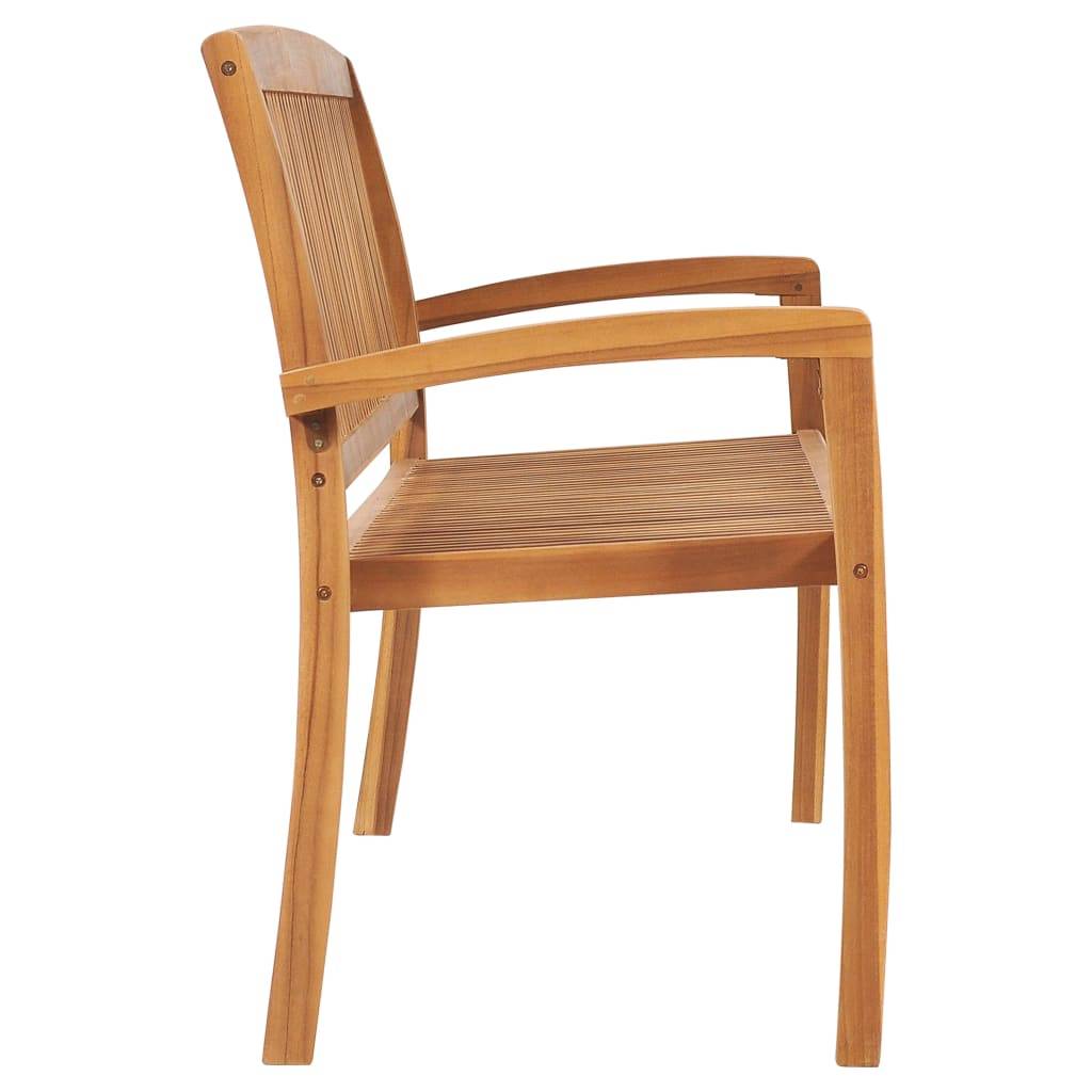 Helloshop26 - Banc de jardin meuble de patio d'extérieur terrasse empilable et coussin 159 cm bois de teck massif - Image 7