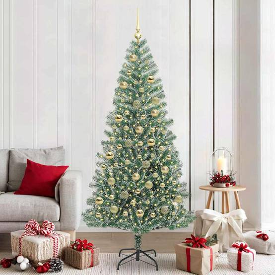 ComfortXL - Sapin de Noël Haut 210cm Enneigé, Pack Tout-en-Un avec Lumières et Boules – ComfortXL Outdoor Living - Image 1
