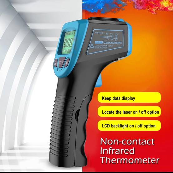 Thermomètre infrarouge, thermomètre laser numérique sans contact avec écran LCD, bleu-Lytech - Image 2