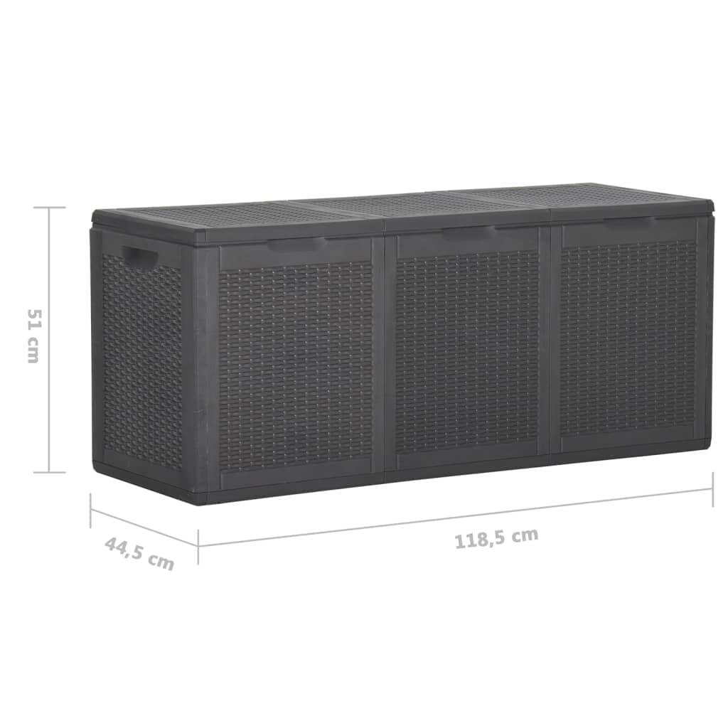 Coffre boîte meuble de jardin rangement 270 litres noir PP rotin - Image 7