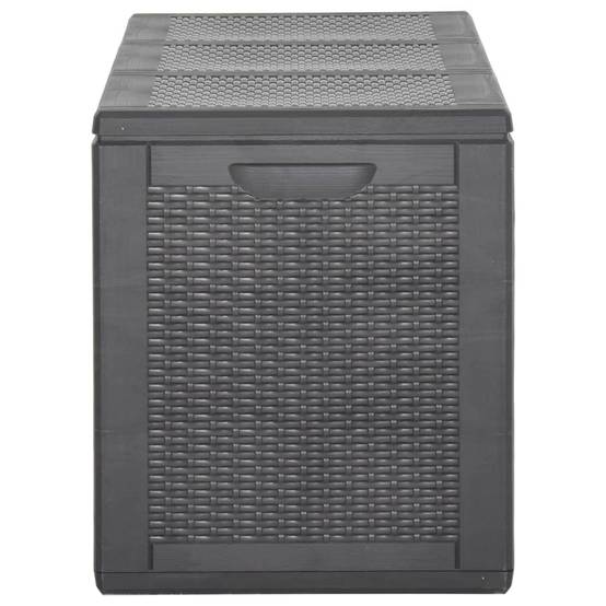 Coffre boîte meuble de jardin rangement 270 litres noir PP rotin - Image 4