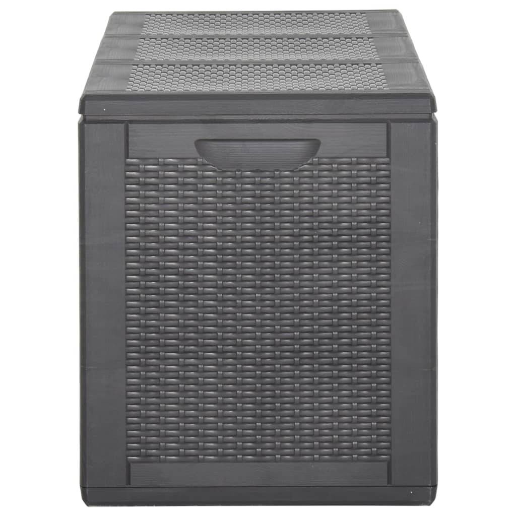 Coffre boîte meuble de jardin rangement 270 litres noir PP rotin - Image 4