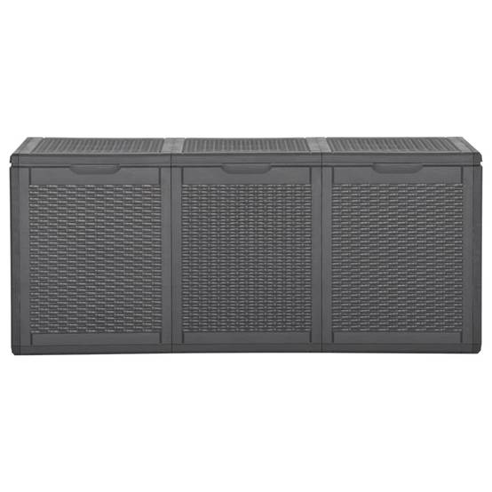 Coffre boîte meuble de jardin rangement 270 litres noir PP rotin - Image 3