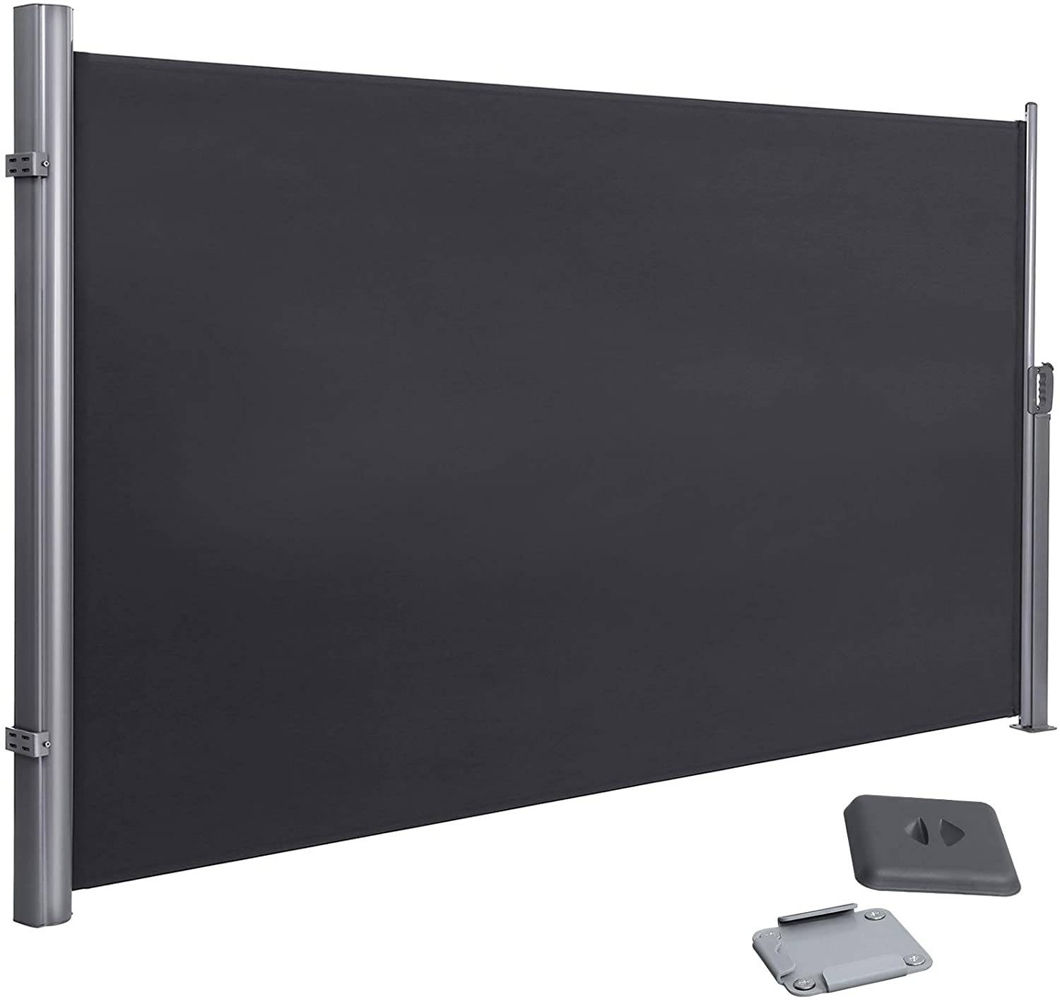 Helloshop26 - Store latéral pour balcon terrasse brise vue pare soleil gris foncé 160 x 350 cm gris foncé - Image 1