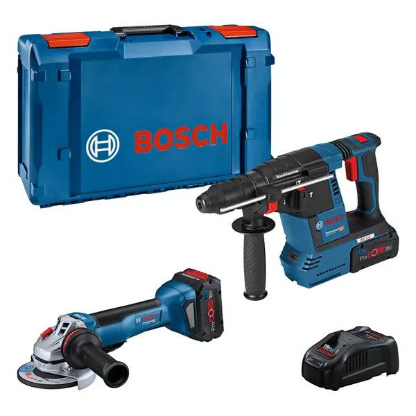 Bosch - Lot de 2 outils 18V : GWS 18V-10 P + GBH 18V-26 - BOSCH PROFESSIONAL - avec 2 batteries 18V 5,5 AH - chargeur - L-BOXX - 0615990N33 - Image 1