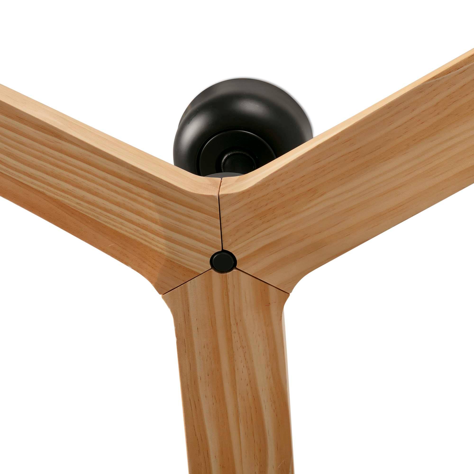 Ventilateur de plafond noir Ø1500 mm avec pales en bois clair et metal - Image 3
