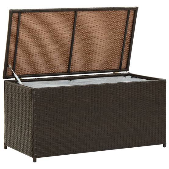 Coffre de rangement - Boîte de rangement extérieure - Coffre de jardin résine tressée 100x50x50 cm marron - Image 2