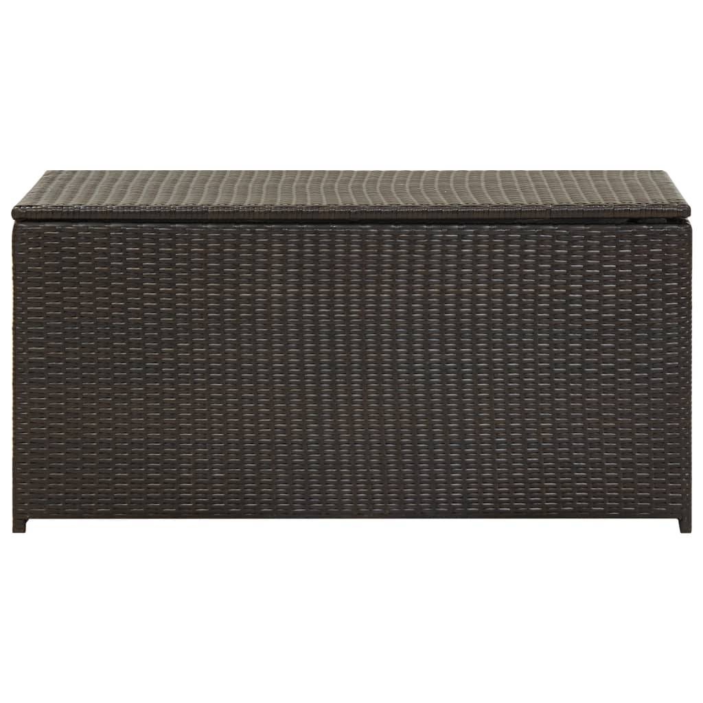 Coffre de rangement - Boîte de rangement extérieure - Coffre de jardin résine tressée 100x50x50 cm marron