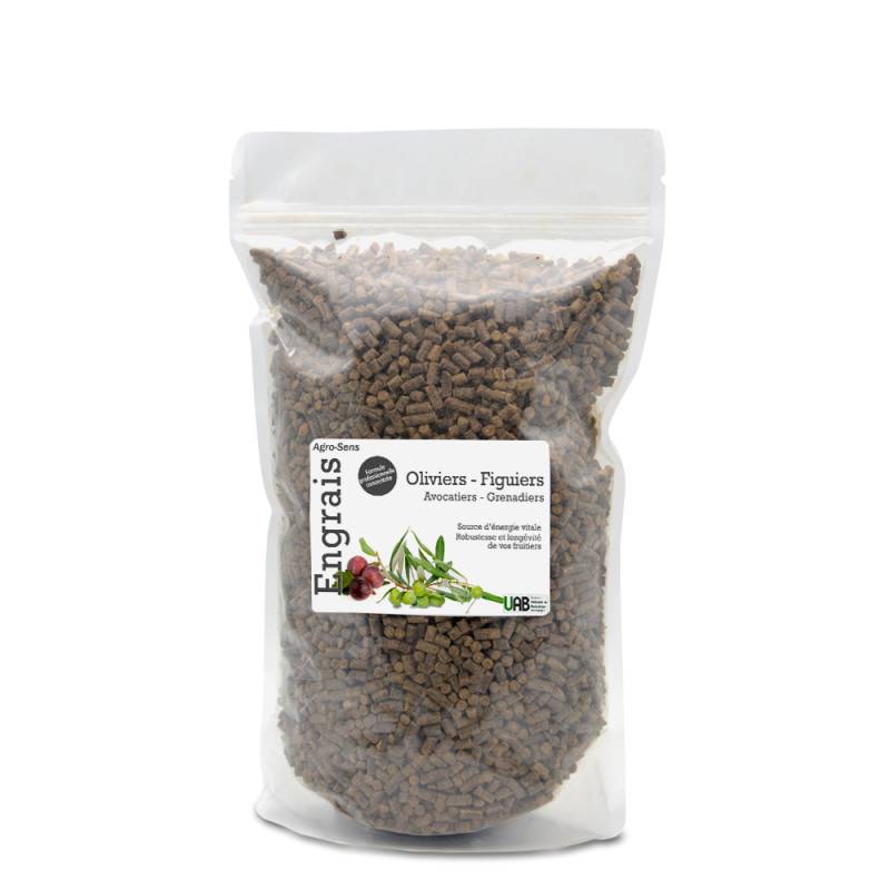 Engrais oliviers, figuiers et fruitiers mediterranéens - Agro Sens - Sachet 1 kg - Image 1