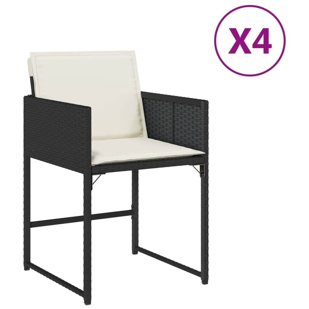 Chaise bois composite 4 places rotin noir  50,5 x 54 x 79 cm  - Prolenta premium  p397.6 - Image 1