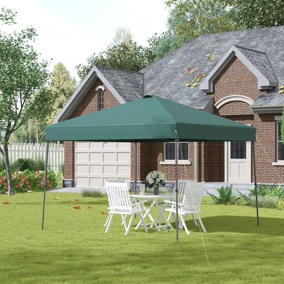 Tonnelle Pliante 3x3m avec Sac à Roulettes, Structure Acier Étanche, Tente de Jardin pour Camping et Fêtes Extérieures, Verte - Image 3