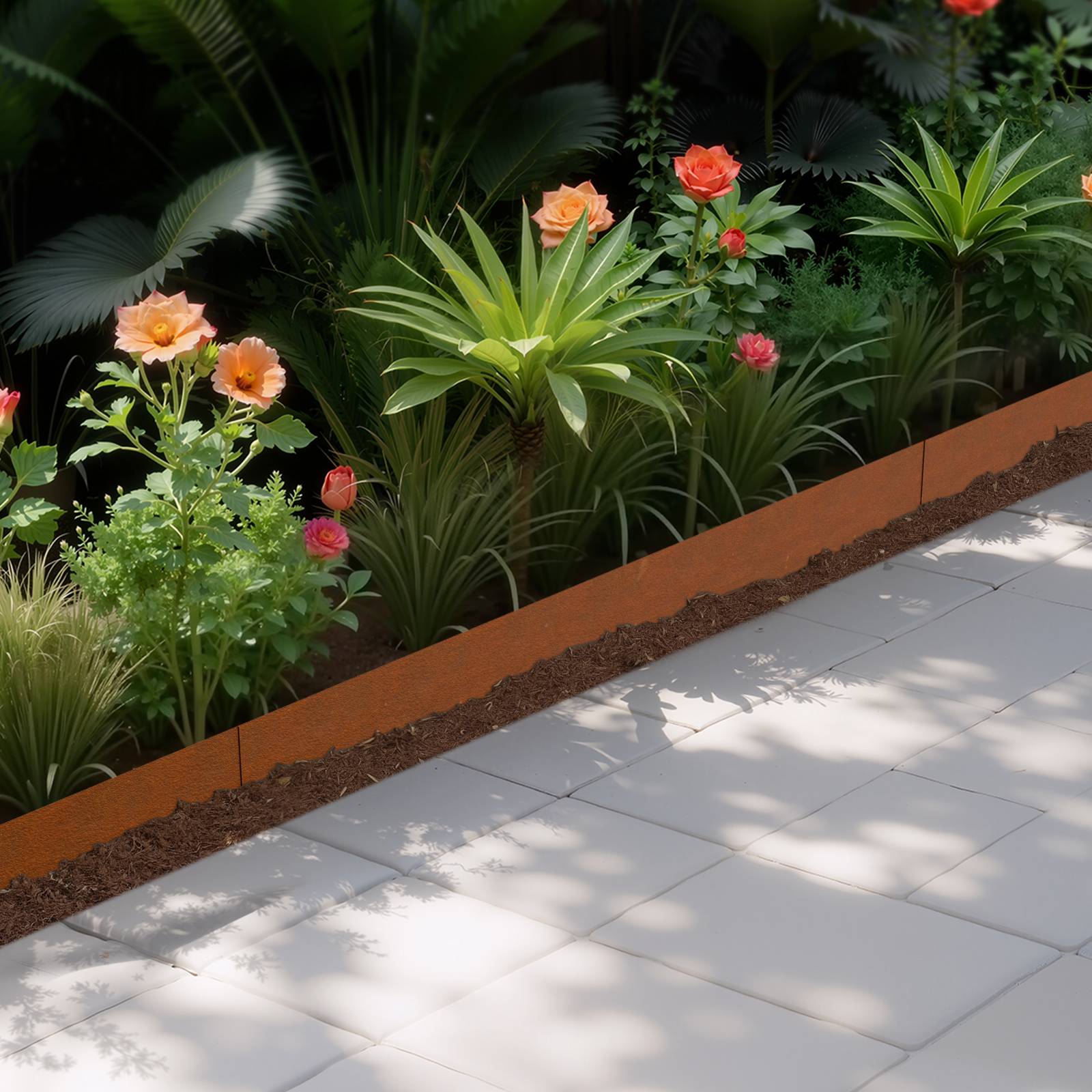 VEVOR Bordure jardin acier lot 10, 1016x114.3mm, résistant intempéries, pliable. - Image 8