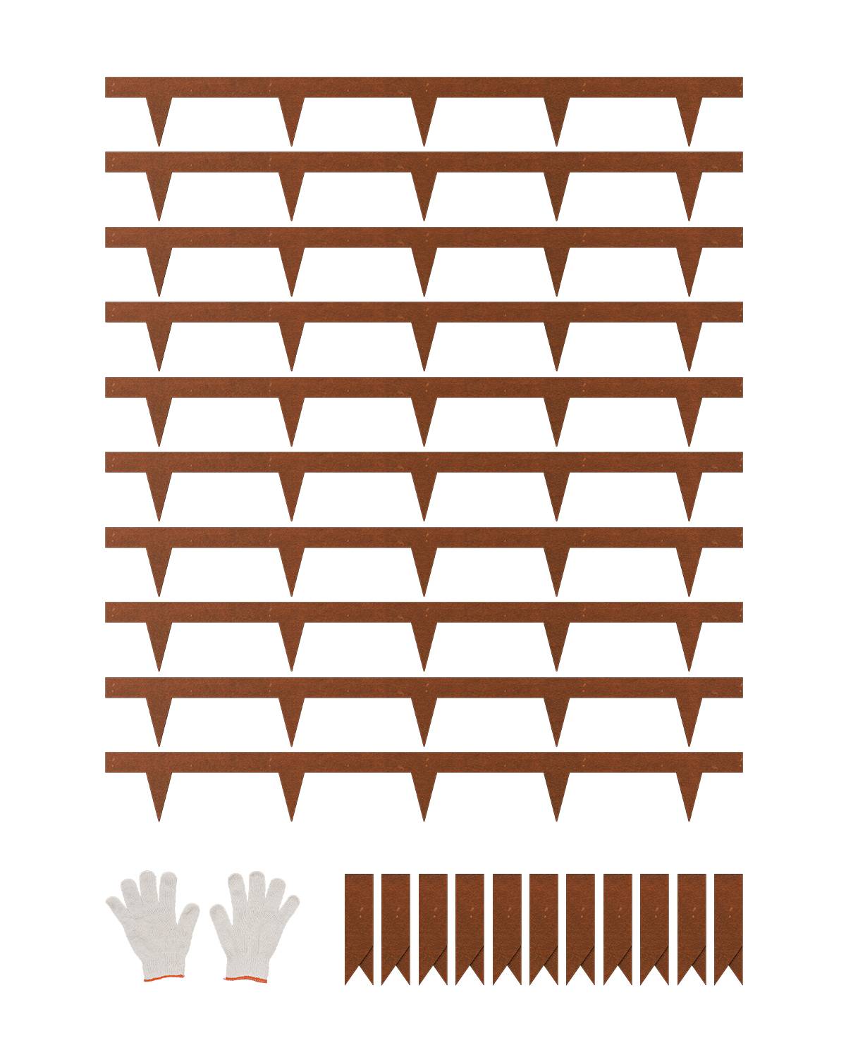 VEVOR Bordure jardin acier lot 10, 1016x114.3mm, résistant intempéries, pliable. - Image 1