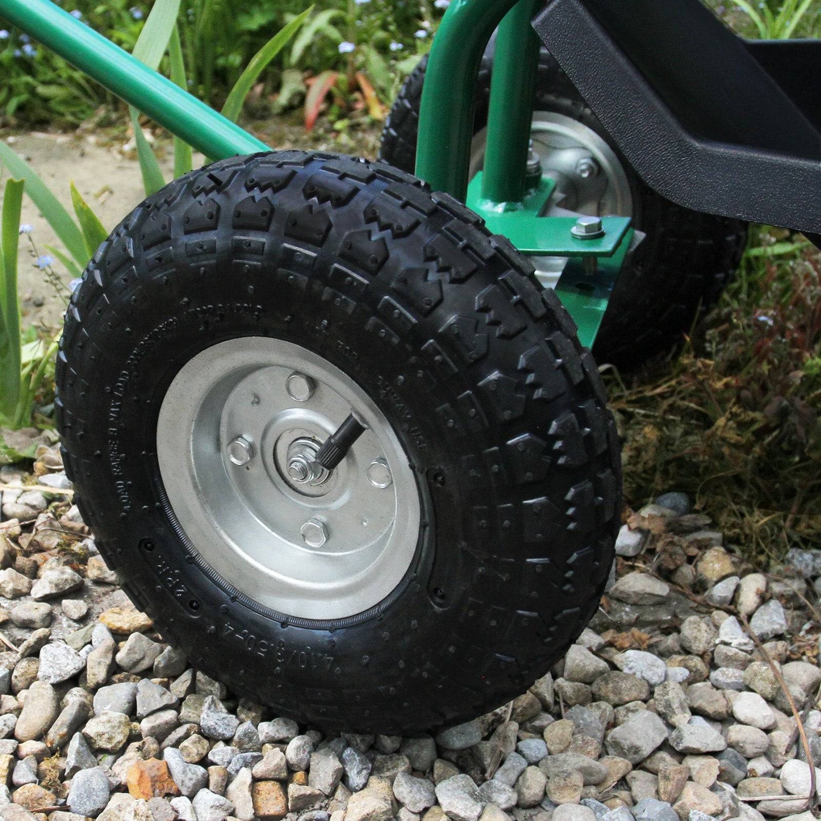Monstershop - Siège pour Jardin Robuste Vert avec Panier et Bac à Outils - Image 4